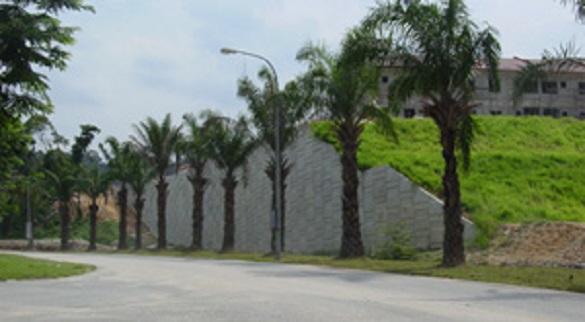 Cheras private development retaining wall