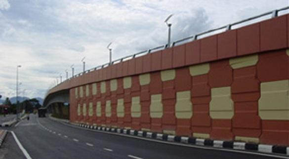 Jalan Gopeng highway interchange retaining wall
